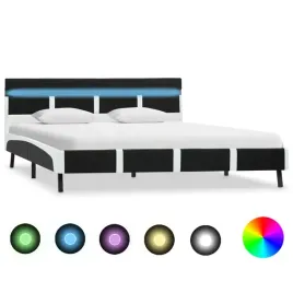 vidaxl-rama-lozka-z-led-czarna-sztuczna-skora-160-x-200-cm