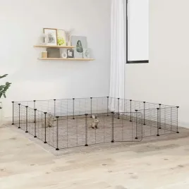vidaxl-klatka-dla-zwierzat-z-bramka-20-paneli-czarna-35x35-cm-stal