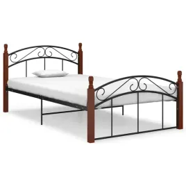 vidaxl-rama-lozka-czarny-metal-i-lite-drewno-debowe-120x200-cm