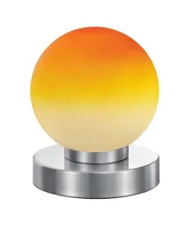 lampka-nocna-pomaranczowa-szklana-kula-chrom-rl
