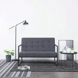 vidaxl-2-osobowa-sofa-z-podlokietnikami-ciemnoszara-stal-i-tkanina