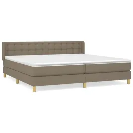vidaxl-lozko-kontynentalne-z-materacem-taupe-tkanina-200x200-cm