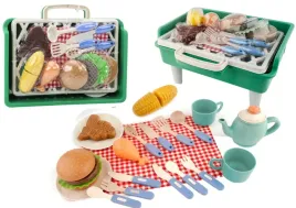 zestaw-do-grillowania-grill-jedzenie-sztucce-talerzyki-filizanki