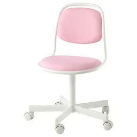 ikea-orfjall-dzieciece-krzeslo-biurowe-bialy-vissle-rozowy