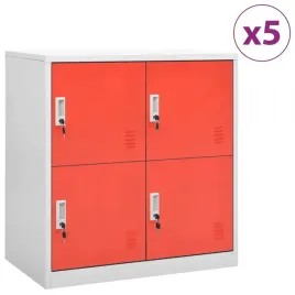 vidaxl-szafki-zamykane-5-szt-jasnoszaro-czerwone-90x45x925-cm
