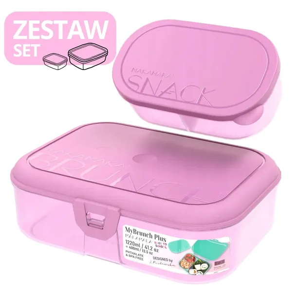 Śniadaniówka LunchBOX MyBrunch BTS 1220ml + MySnack 400ml MAKAMAKA różowy