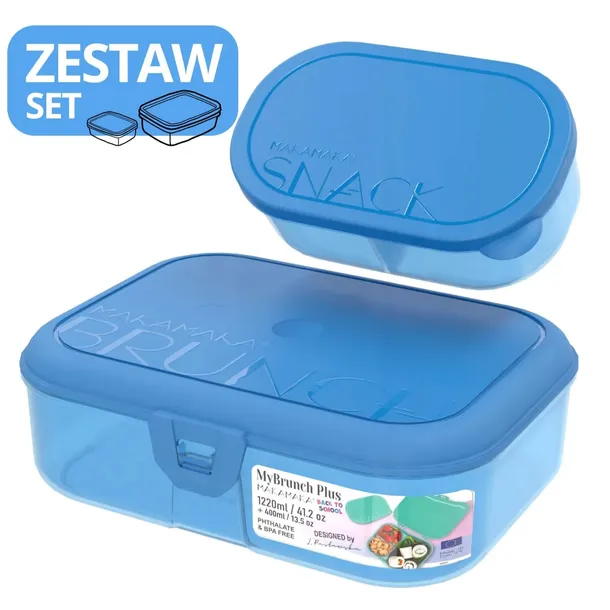 Śniadaniówka LunchBOX MyBrunch BTS 1220ml + MySnack 400ml MAKAMAKA blue