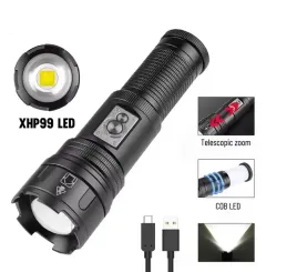 mocna-latarka-led-p99-30w-cob-usb-ipx4-zasieg-do-1500-metrow