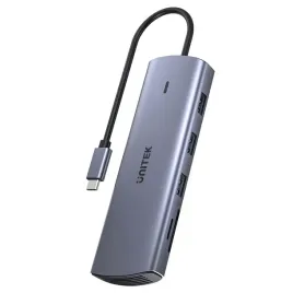 unitek-hub-d1113a-9w1-usb-c-hdmi-vga-gigabit-ethernet-pd-100w-kompaktowy