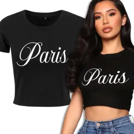 krotka-koszulka-crop-top-czarna-modne-francuskie-wzory-paris-rozmiar-l
