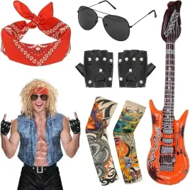 stroj-kostium-rockman-lata-70-80-gitara-komplet-przebranie-tatuaze-retro