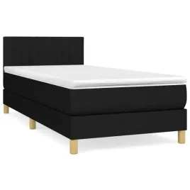 vidaxl-lozko-kontynentalne-z-materacem-czarne-tkanina-90x200-cm