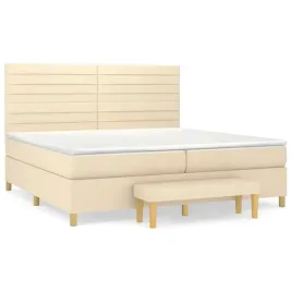 vidaxl-lozko-kontynentalne-z-materacem-kremowe-tkanina-200x200-cm