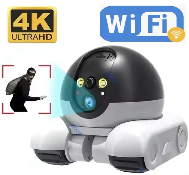 KAMERA RUCHOMA JEŻDŻĄCA MOBILNA DO MONITOROWANIA ZWIERZĄT HD 8MP 4K WIFI AI