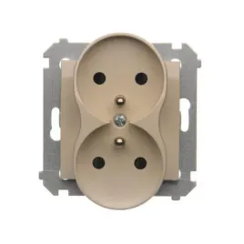 simon-54-gniazdo-podwojne-kremowe-ip20-z-uziemieniem-z-przeslonami
