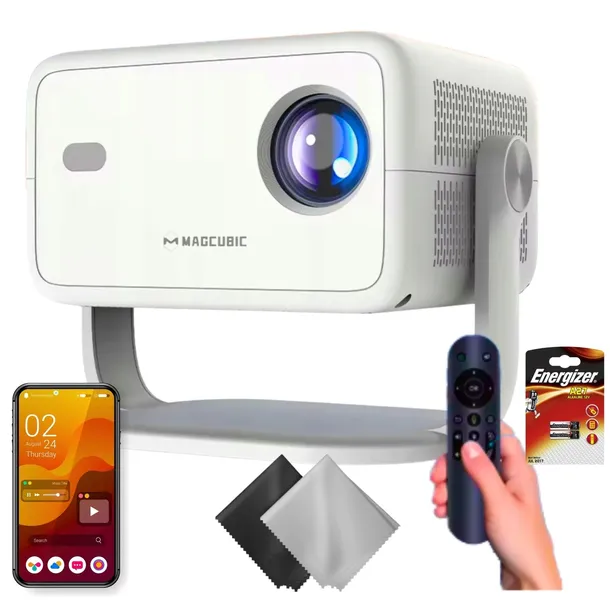 PROJEKTOR RZUTNIK LCD Magcubic L018 1080p 650ANSI BIAŁY OBROTOWY+GRATIS