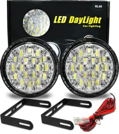 swiatla-do-jazdy-dziennej-okragle-90mm-lampy-dzienne-18-led-drl-homologacja