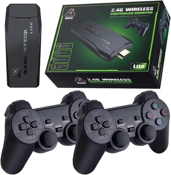 KONSOLA RETRO DO TELEWIZORA HDMI 2000+ GIER 2 BEZPRZEWODOWE PADY PRZENOŚNA