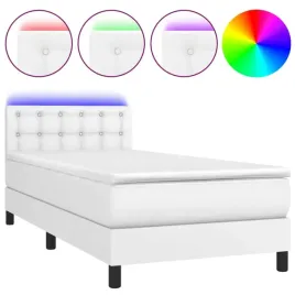 vidaxl-lozko-kontynentalne-z-materacem-i-led-biala-ekoskora-90x200-cm