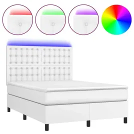 vidaxl-lozko-kontynentalne-z-materacem-i-led-biala-ekoskora-140x190cm
