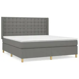 vidaxl-lozko-kontynentalne-z-materacem-ciemnoszara-tkanina-160x200-cm