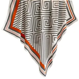 kamea-apaszka-90x90-bialo-szara-geometryczna-pomaranczowy-akcent
