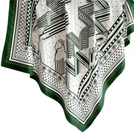 kamea-apaszka-damska-90x90-zielone-miasto-geometryczna-imitacja-jedwabiu