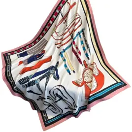 kamea-apaszka-damska-90x90-jezdziecki-motyw-rozany-imitacja-jedwabiu