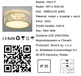 vetro-plafon-krysztalowy-40cm-stan-nowy