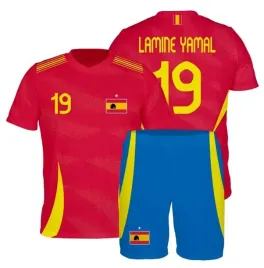 yamal-hiszpania-stroj-pilkarski-cw25-komplet-koszulka-spodenki-r-134