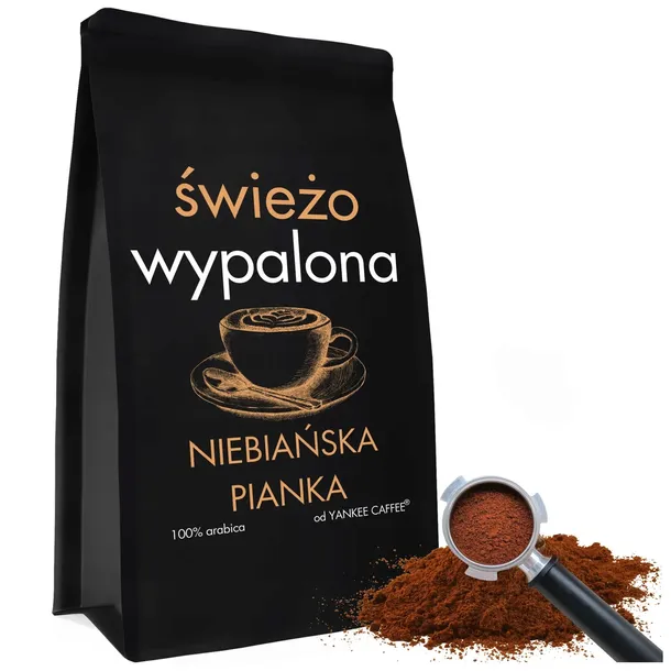 Kawa mielona 500g Świeżo Palona Crema 100% Arabica NIEBIAŃSKA PIANKA