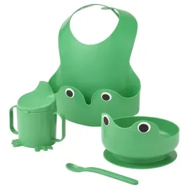 ikea-mata-naczynia-sliniak-i-lyzka-4-szt-jaskrawozielony
