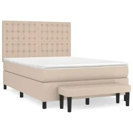 vidaxl-lozko-kontynentalne-z-materacem-cappuccino-ekoskora-140x190cm
