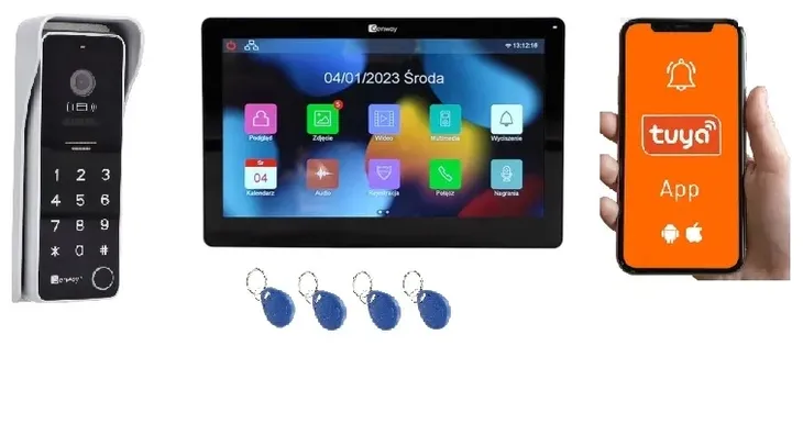 Genway F-S9V13-2W wideodomofon 7" WiFi Tuya 2 żyłowy