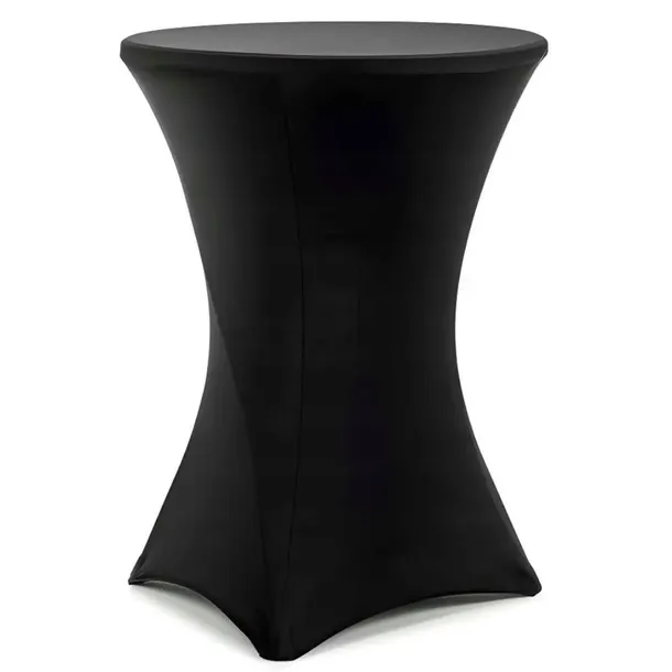 Pokrowiec na stół koktajlowy CZARNY catering Stolik Bankietowy 80x110cm