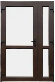 drzwi-zewnetrzne-pcv-orzech-140x210-dwuskrzydlowe-grube-szyba-szyba