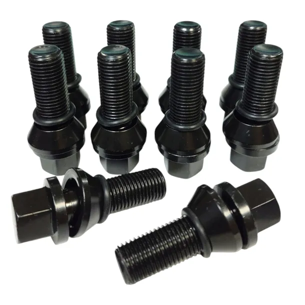 Śruby pływające CZARNE M14x1.5 32 mm klucz 17 kpl. 10 szt