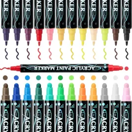 markery-akrylowe-zestaw-12-szt-pisaki-flamastry-mazaki-wodoodporne-z-farba