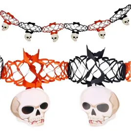 girlanda-baner-papierowa-pomaranczowo-czarna-czaszki-czachy-halloween-200cm