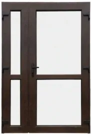 drzwi-zewnetrzne-pcv-orzech-140x210-dwuskrzydlowe-grube-szyba-szyba