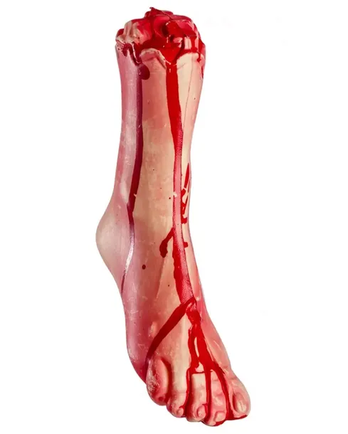 sztuczna-oderwana-stopa-przykuta-do-lancucha-dekoracja-na-halloween-stan-nowy-waga-z-opakowaniem-0-5-kg