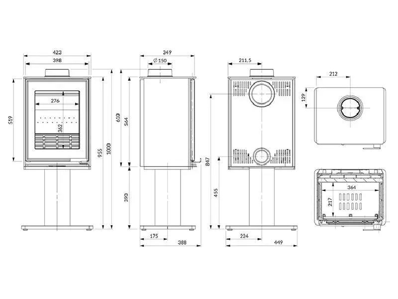 piec-wolnostojacy-na-nodze-kawmet-harita-s15i-komplet-rur-do-podlaczenia