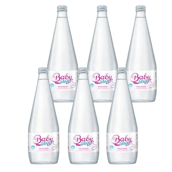 6x Woda źródlana Baby Zdrój niegazowana 700ml (szklana butelka) | Baby Zdró