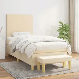 vidaxl-lozko-kontynentalne-z-materacem-kremowe-tkanina-90x190-cm