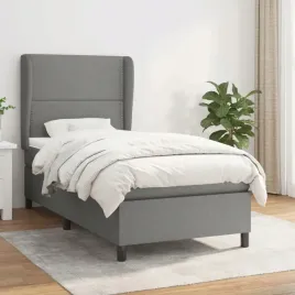 vidaxl-lozko-kontynentalne-z-materacem-ciemnoszara-tkanina-100x200-cm