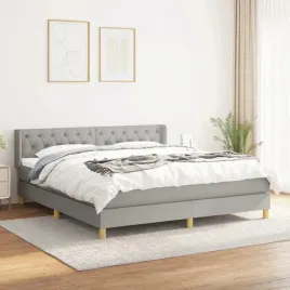 vidaxl-lozko-kontynentalne-z-materacem-jasnoszare-tkanina-160x200-cm