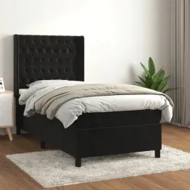 vidaxl-lozko-kontynentalne-z-materacem-czarne-aksamit-100x200-cm
