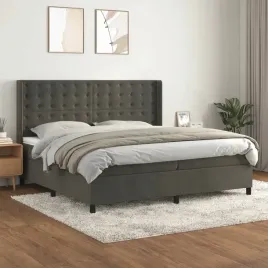 vidaxl-lozko-kontynentalne-z-materacem-ciemnoszary-aksamit-200x200cm