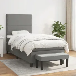 vidaxl-lozko-kontynentalne-z-materacem-ciemnoszara-tkanina-90x190-cm