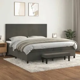 vidaxl-lozko-kontynentalne-z-materacem-ciemnoszary-aksamit-200x200cm